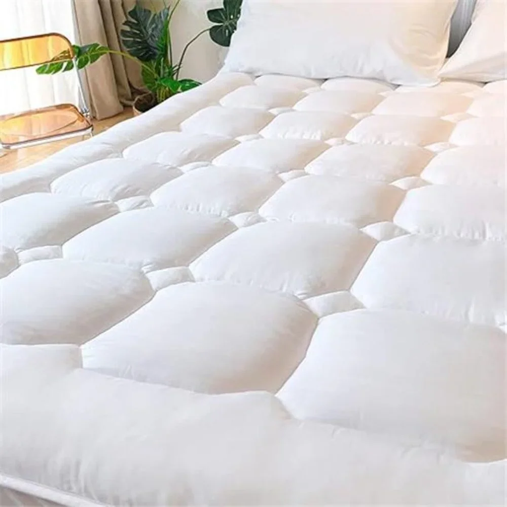 Queen Size Mattress Pad Cooling Rayon from Bamboo, Quilted Fitted Protector